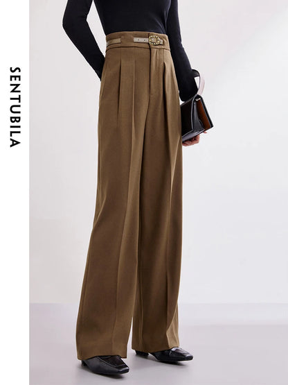 Pleated Wide-Leg Pants