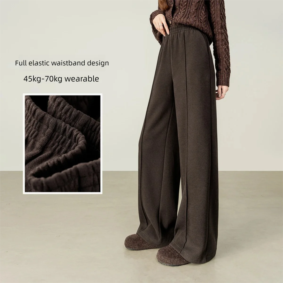 Elastic-Waist Wide-Leg Pants