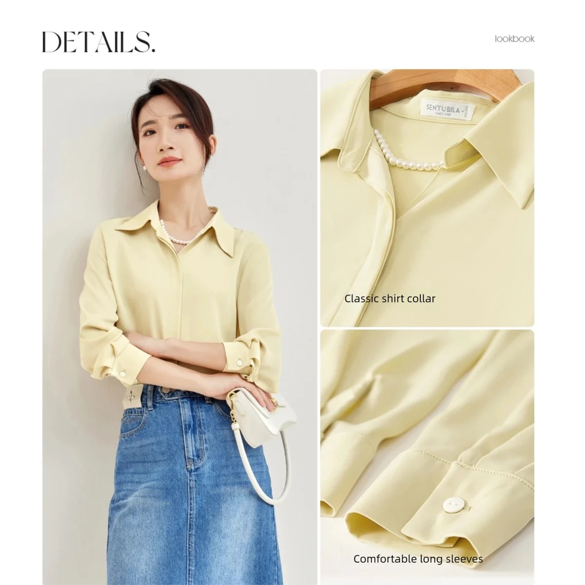 Collared Long-Sleeve Blouse