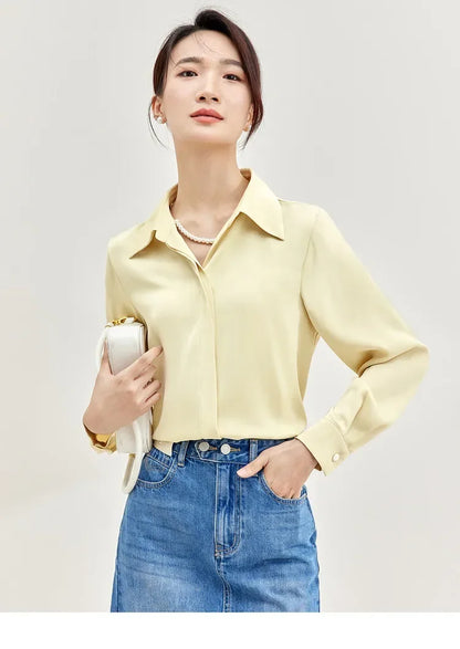 Collared Long-Sleeve Blouse