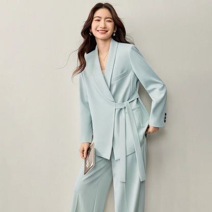 Tie-Waist Blazer and Pants Set
