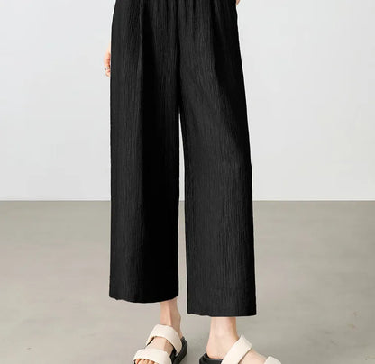 Elastic-Waist Wide-Leg Pants