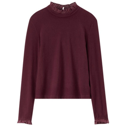 Ruffle-Neck Long-Sleeve Top