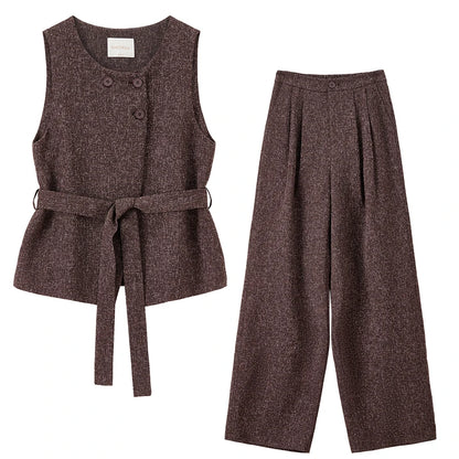Textured Vest and Pants Set