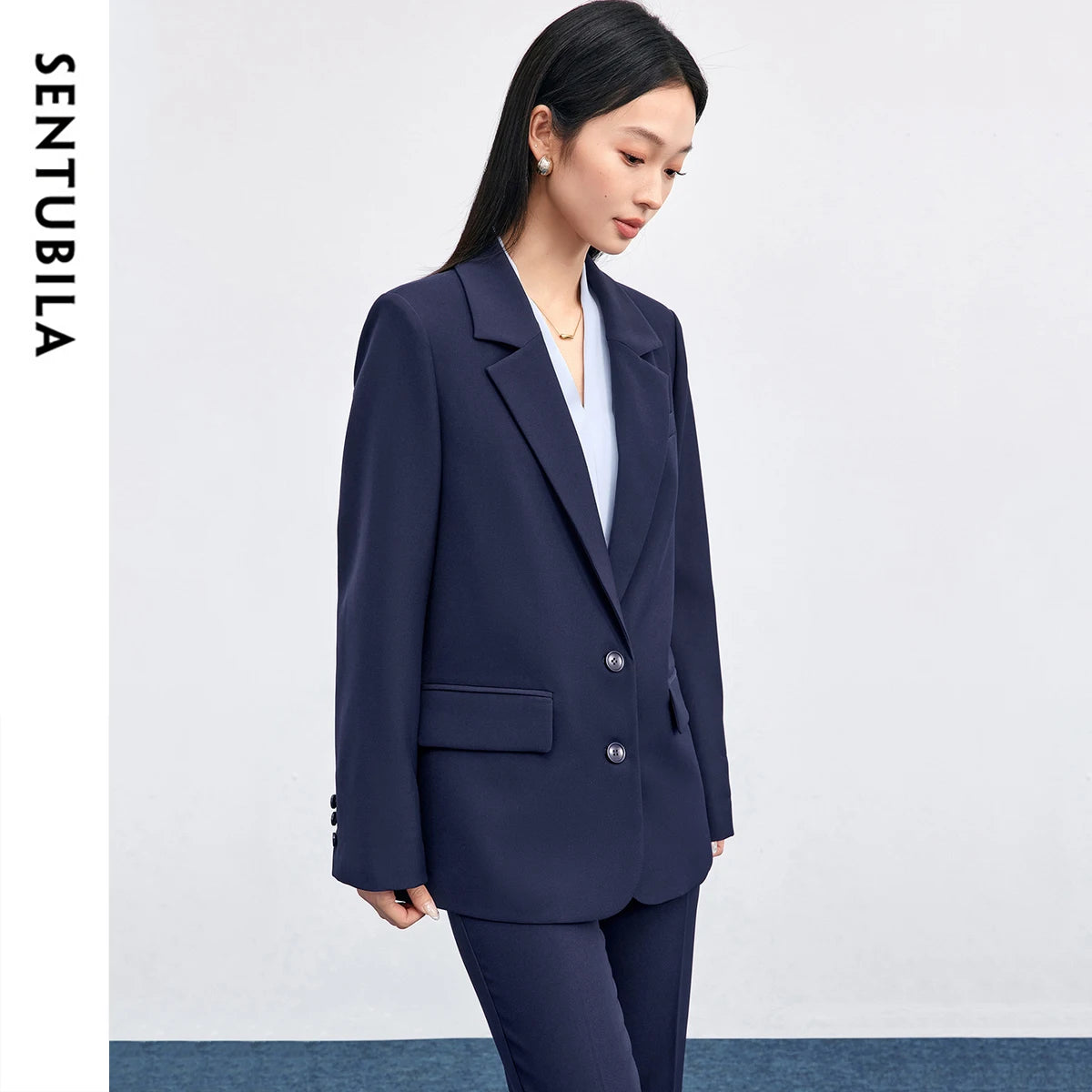 Two-Button Notched-Lapel Blazer