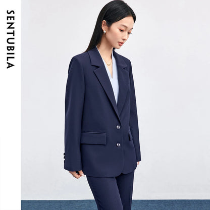 Two-Button Notched-Lapel Blazer