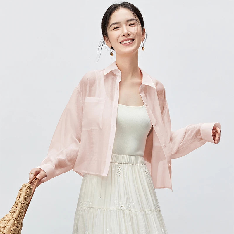 Patch-Pocket Cropped Shirt