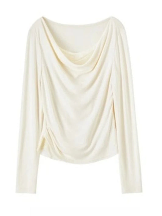 Draped Cowl-Neck Top