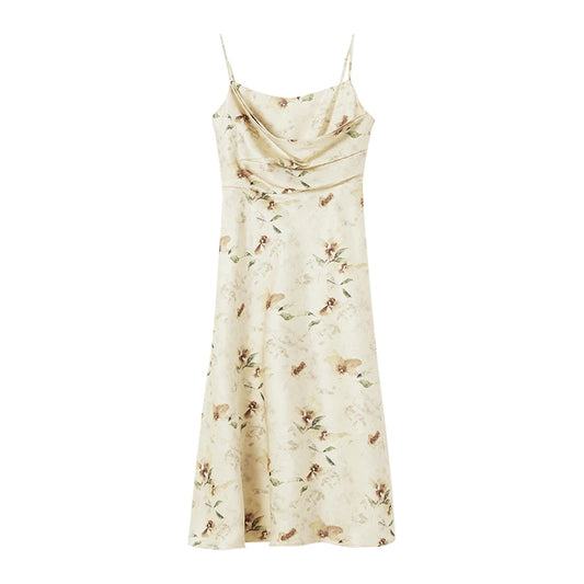 Floral Cowl-Neck Slip Dress