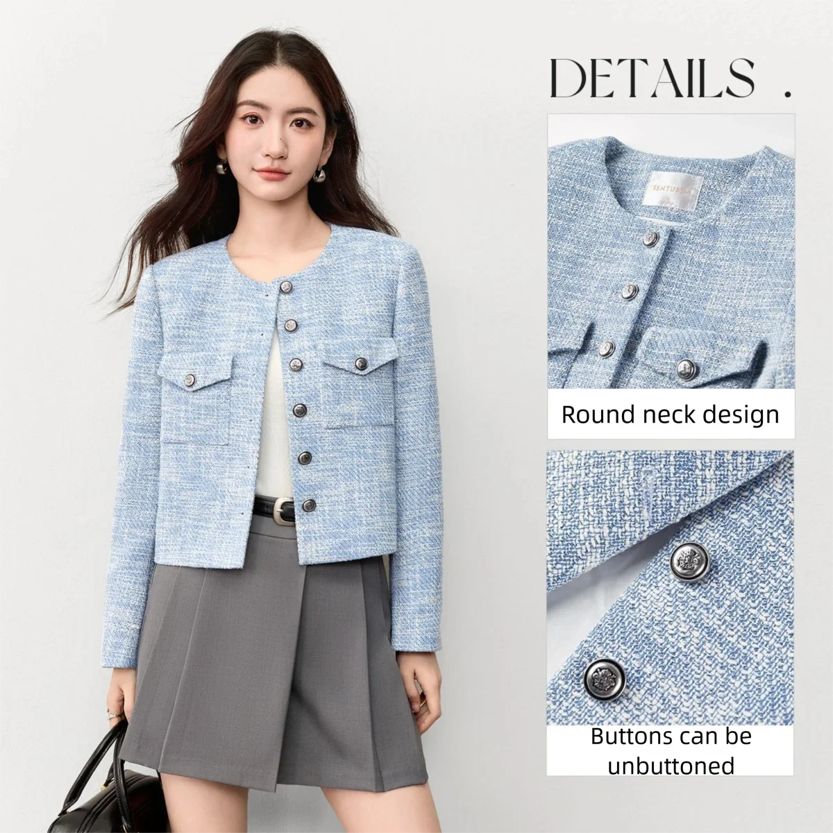 Textured Button-Front Jacket