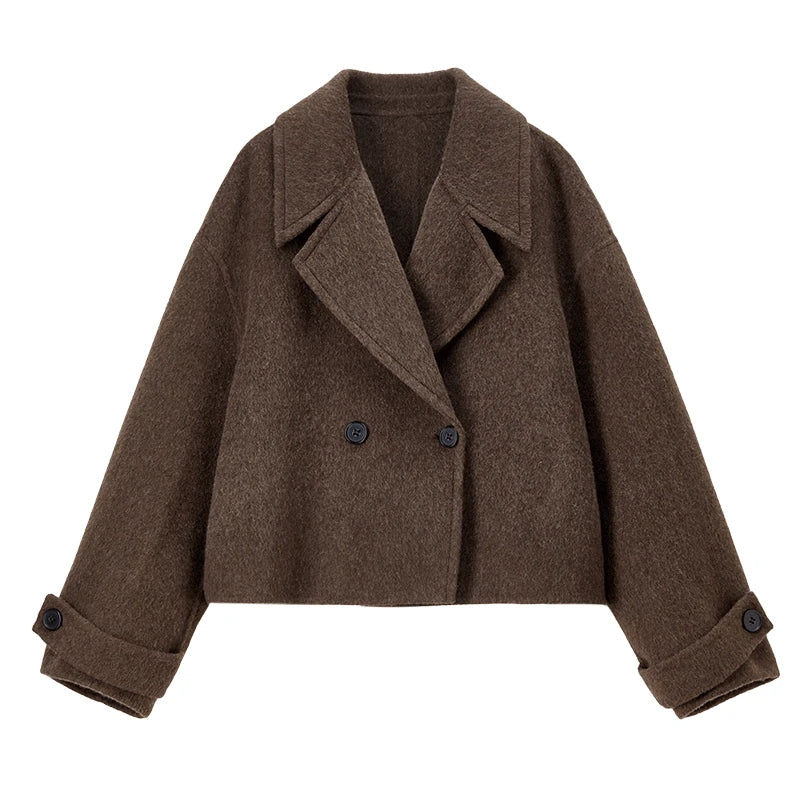 Double-Breasted Cropped Coat