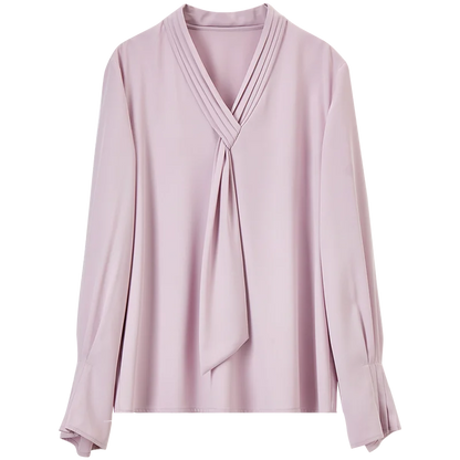 V-Neck Tie-Detail Blouse