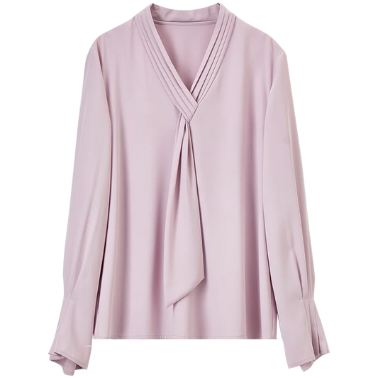 V-Neck Tie-Detail Blouse