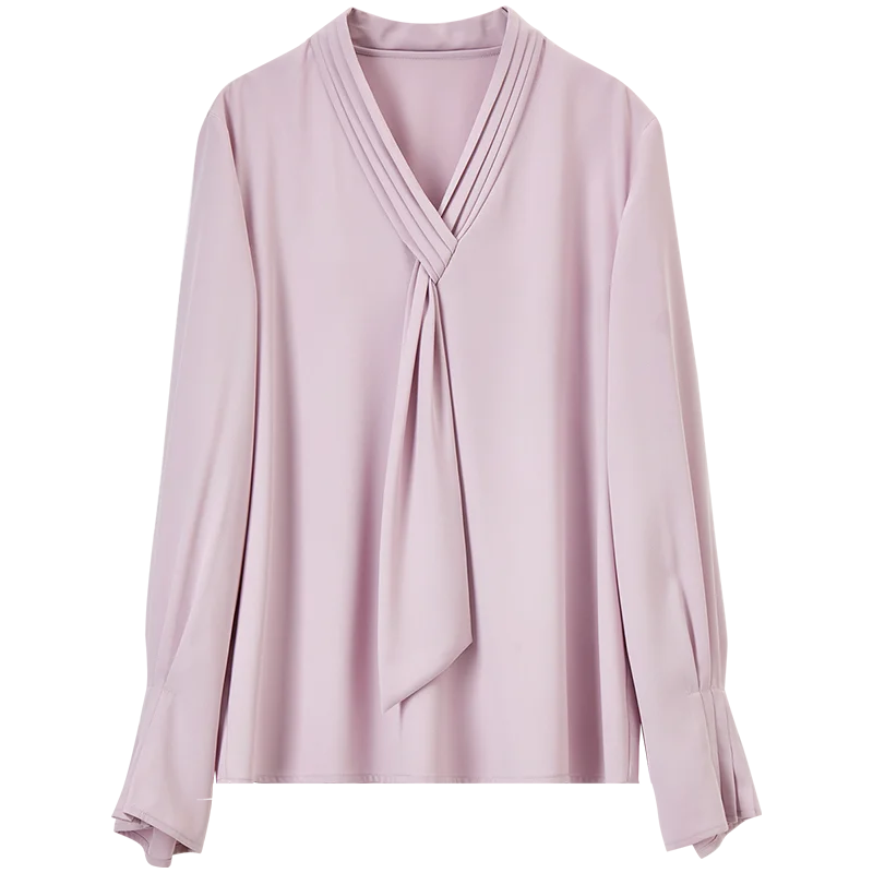 V-Neck Tie-Detail Blouse