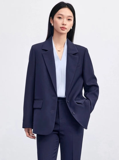 Two-Button Notched-Lapel Blazer
