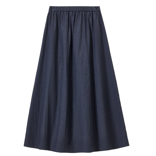 Gathered A-Line Midi Skirt