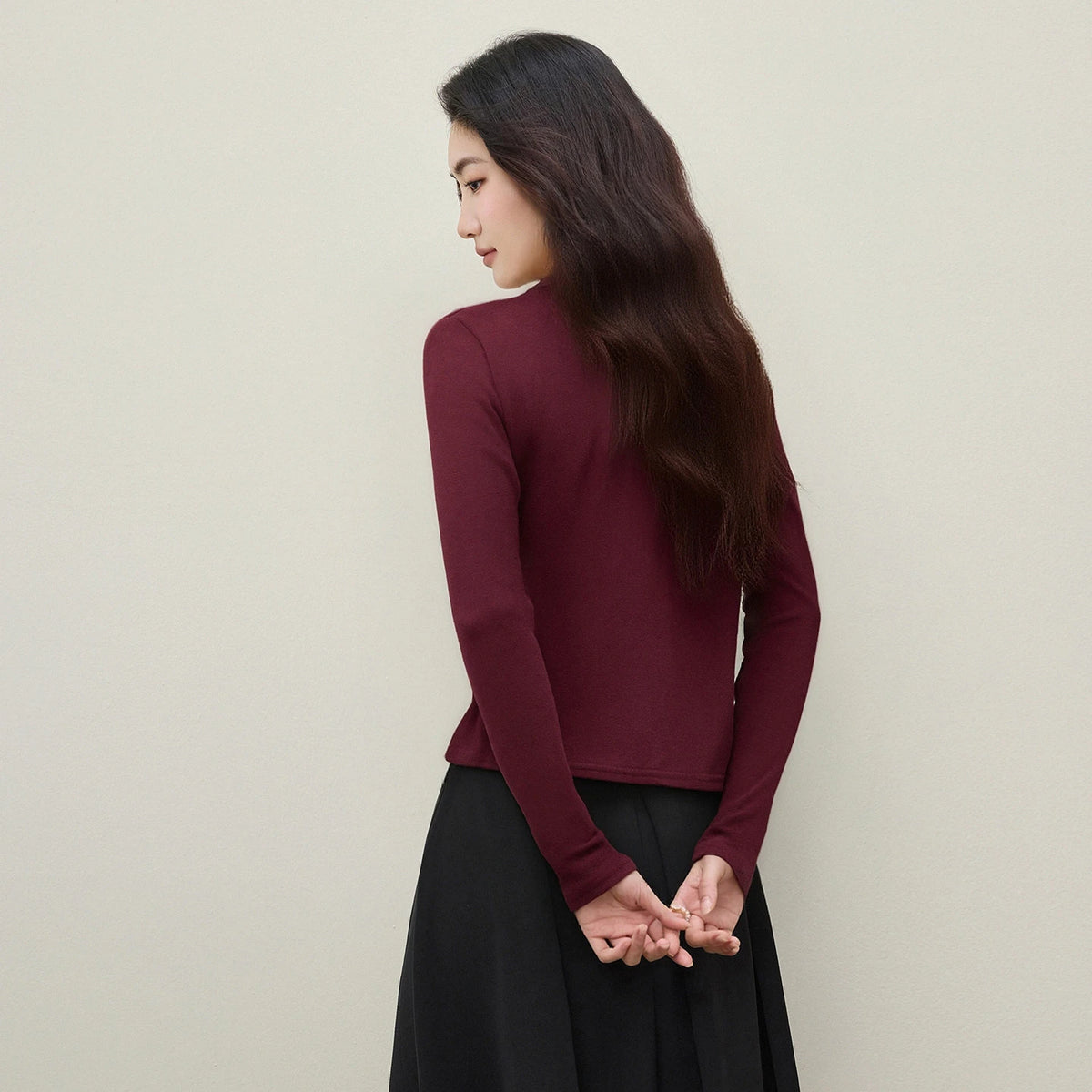 Long-Sleeve Polo Top