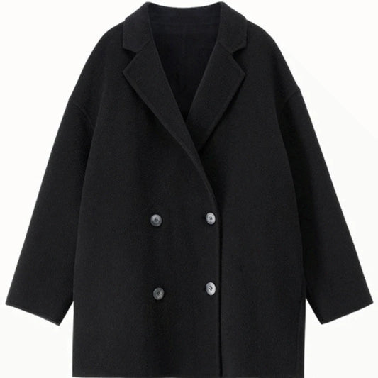 Double-Breasted Drop-Shoulder Coat