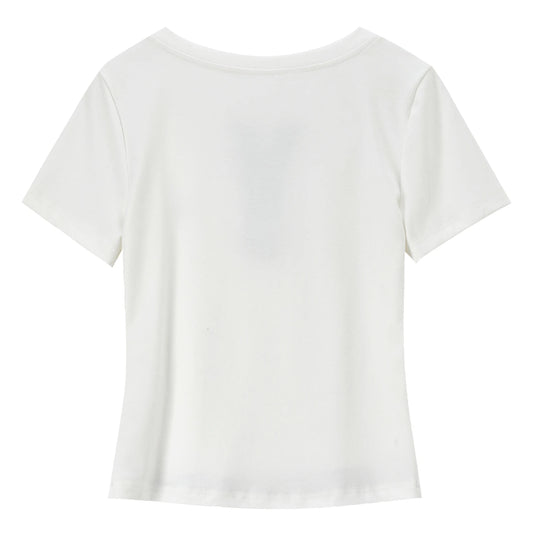 Contrast-Trim Short-Sleeve Henley