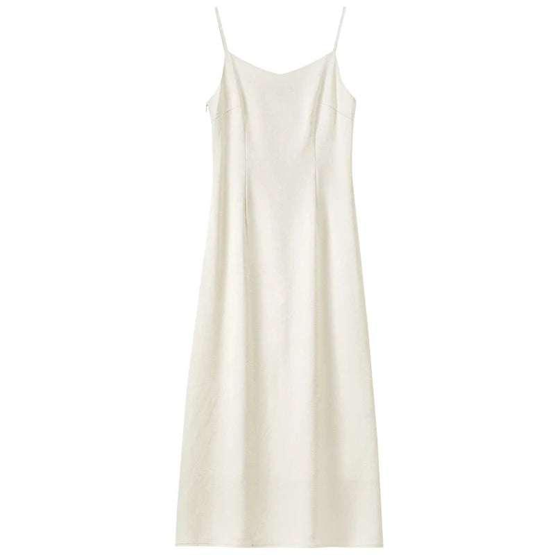 V-Neck Midi Slip Dress