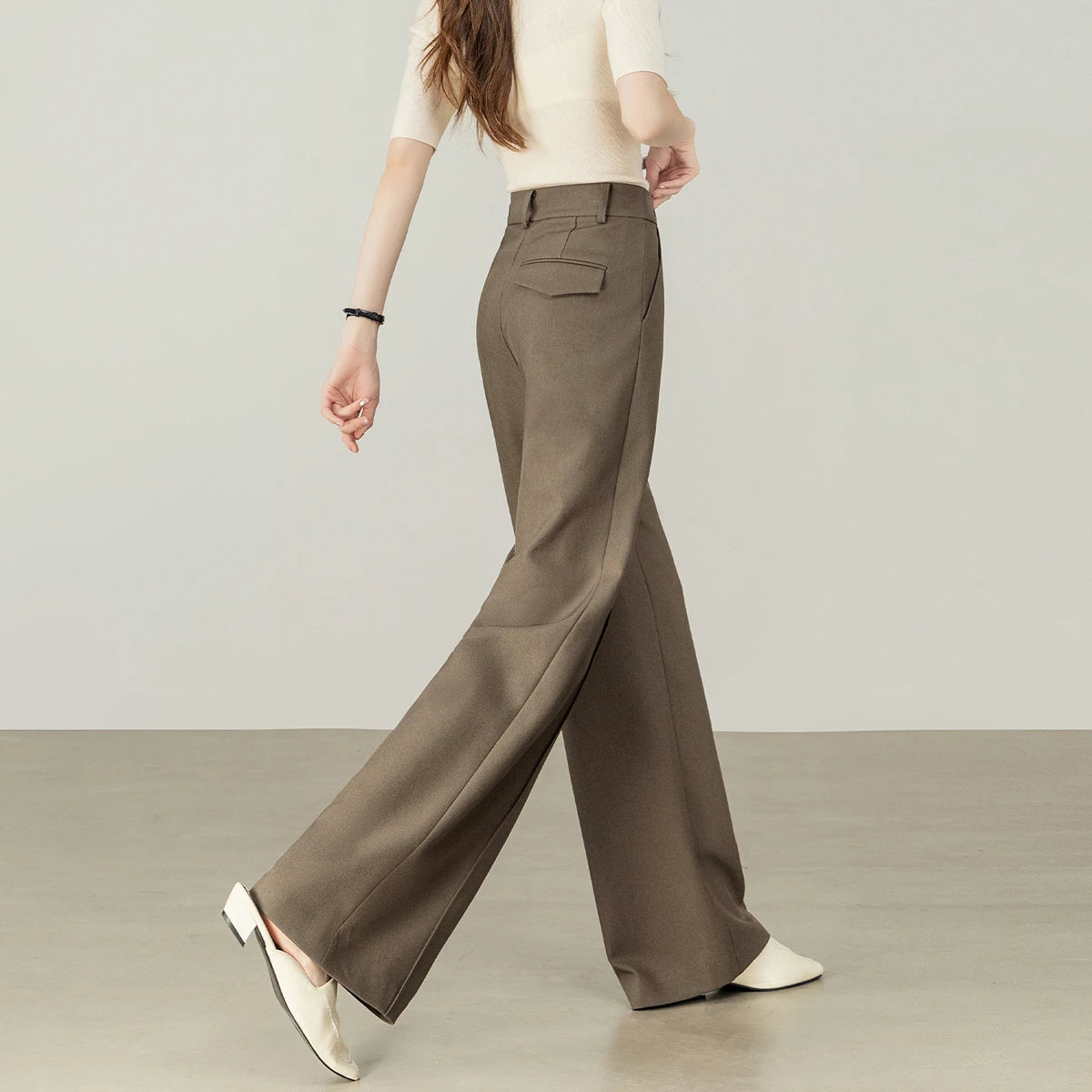 Center-Seam Straight-Leg Pants