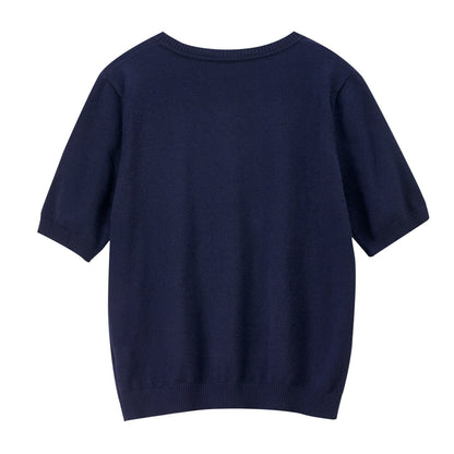 Argyle Short-Sleeve Sweater