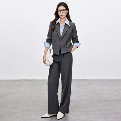 Double-Breasted Jacket and Pants Set