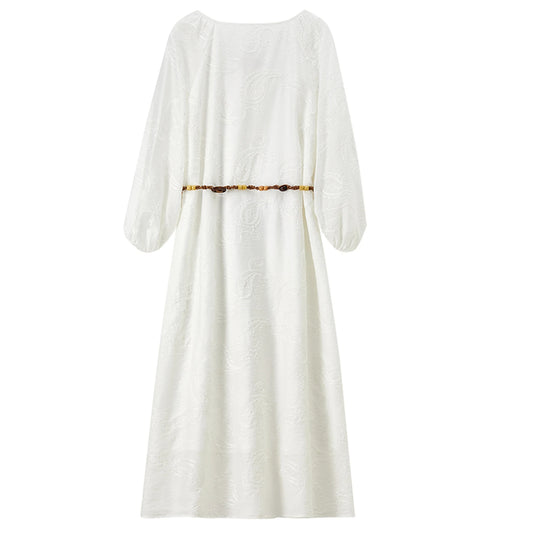 Balloon-Sleeve Midi Dress