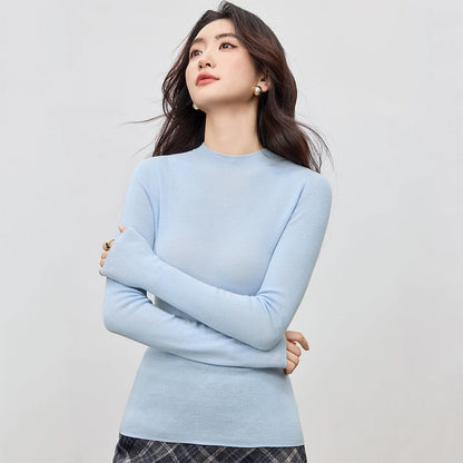 Mock-Neck Long-Sleeve Sweater