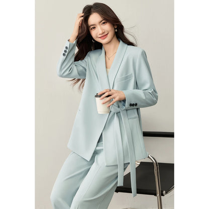 Tie-Waist Blazer and Pants Set