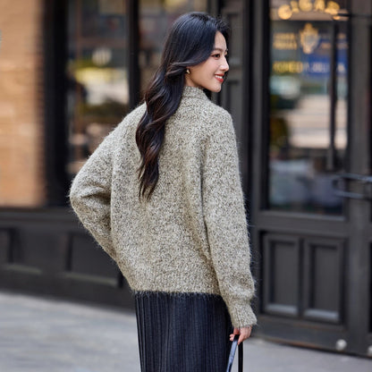 Textured High-Neck Cardigan
