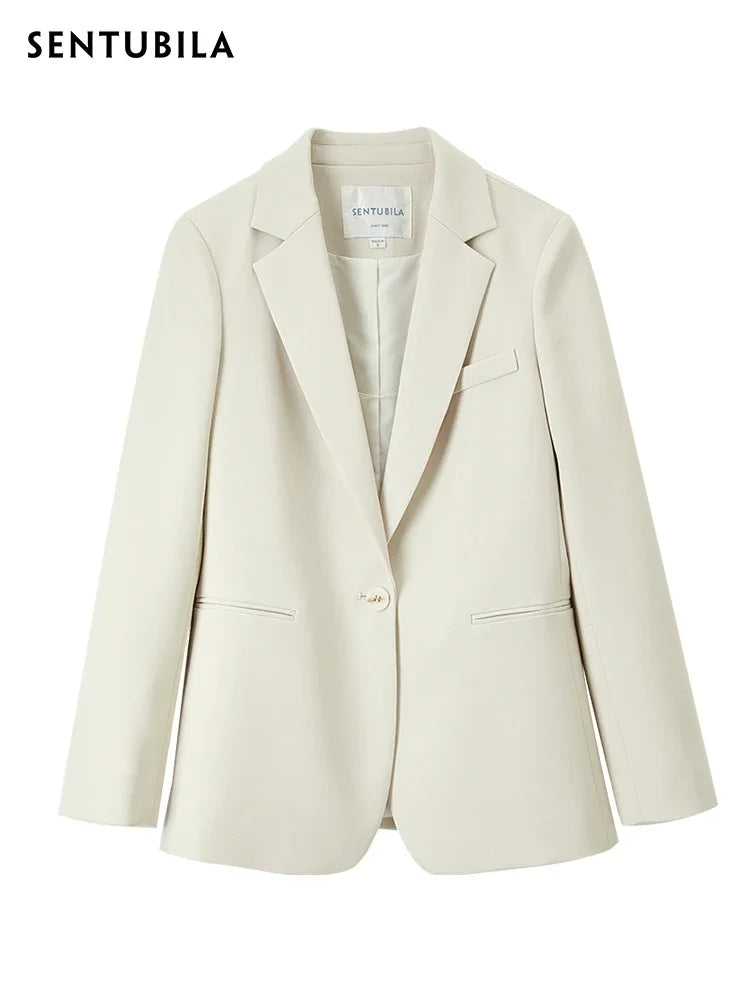 Single-Button Notched-Lapel Blazer