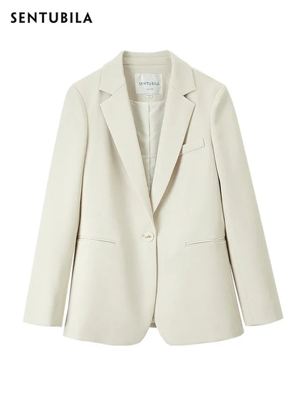 Single-Button Notched-Lapel Blazer