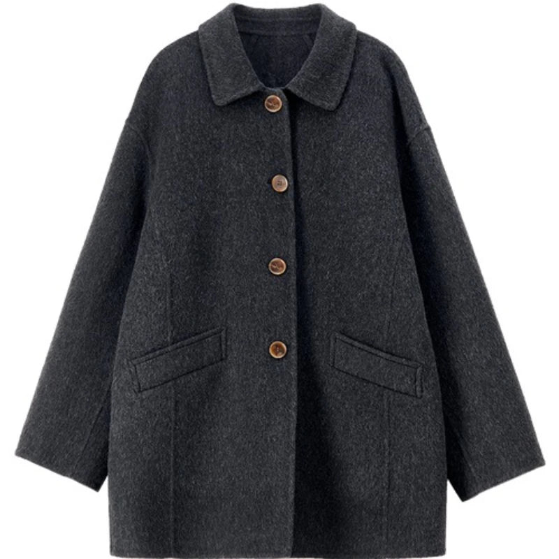 Collared Button-Front Coat