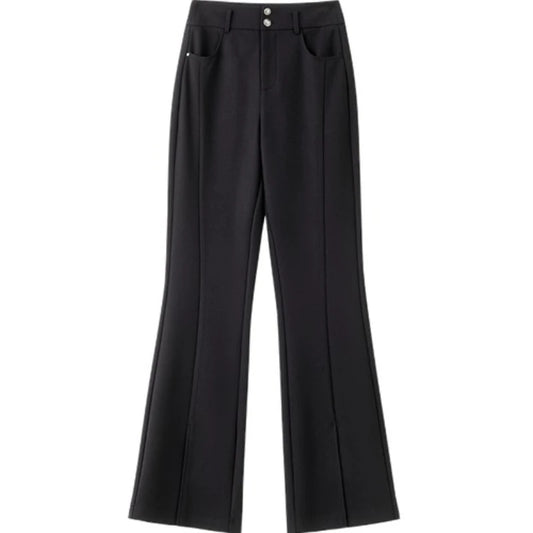 Double-Button Flared Pants