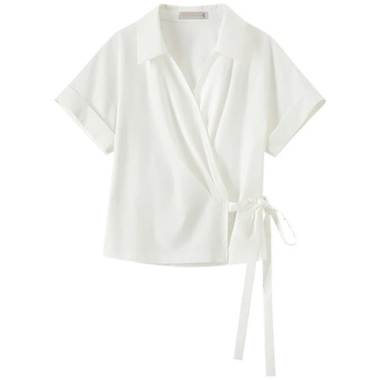 Tie-Waist Wrap Blouse