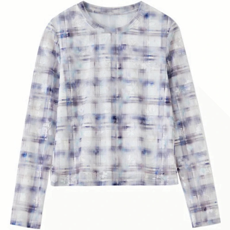 Check-Print Long-Sleeve Tee