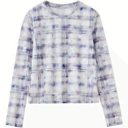 Check-Print Long-Sleeve Tee