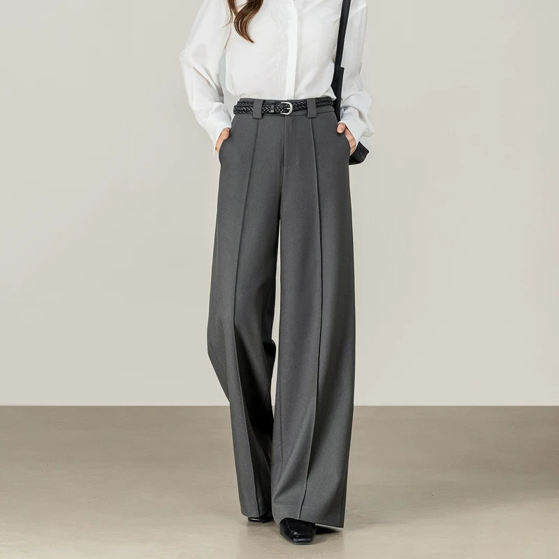 Center-Seam Straight-Leg Pants