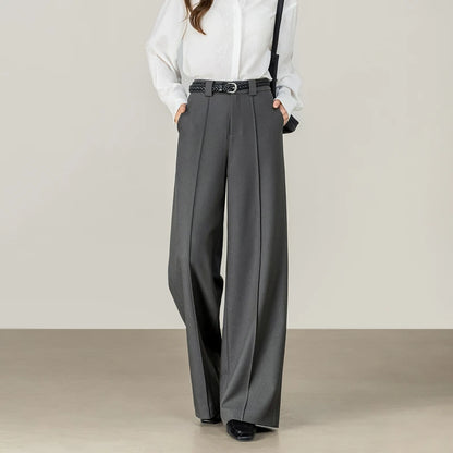 Center-Seam Straight-Leg Pants