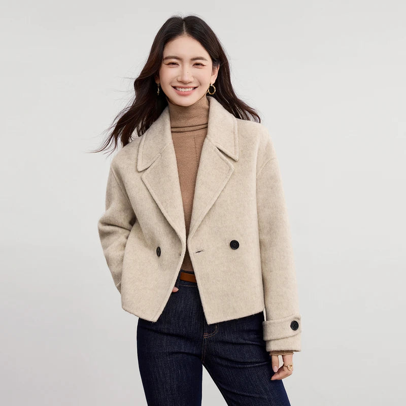 Double-Breasted Cropped Coat